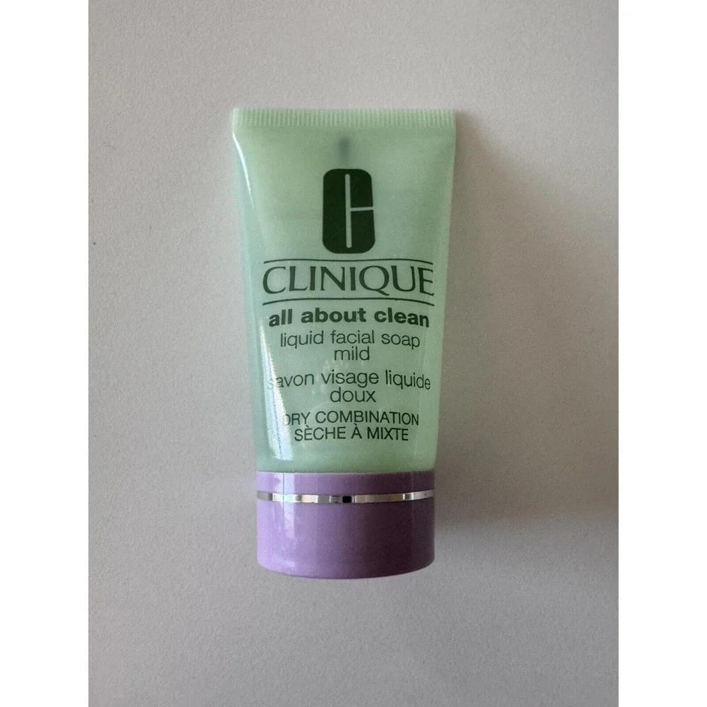 New Clinique All About Clean Liquid Facial Soap Mild Mini 1 oz Dry Skin